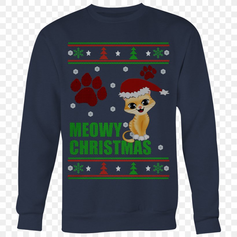 Long-sleeved T-shirt Hoodie Reindeer Long-sleeved T-shirt, PNG, 1000x1000px, Tshirt, Bluza, Christmas, Clothing, Holiday Download Free