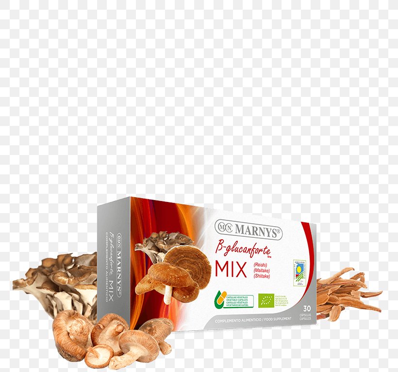 Hen-of-the-wood Lingzhi Mushroom Marny's B-Glucanforte Mix Mushrooms Bio 30 Capsules Shiitake, PNG, 768x768px, Henofthewood, Capsule, Food, Fungus, Health Download Free