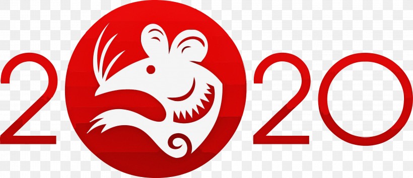 Happy New Year 2020 New Years 2020 2020, PNG, 3158x1365px, 2020, Happy New Year 2020, Logo, New Years 2020, Red Download Free