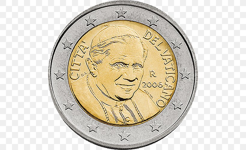 Vatican City 2 Euro Coin Vatican Euro Coins, PNG, 500x500px, 1 Euro Coin, 2 Euro Coin, 2 Euro Commemorative Coins, Vatican City, Coin Download Free