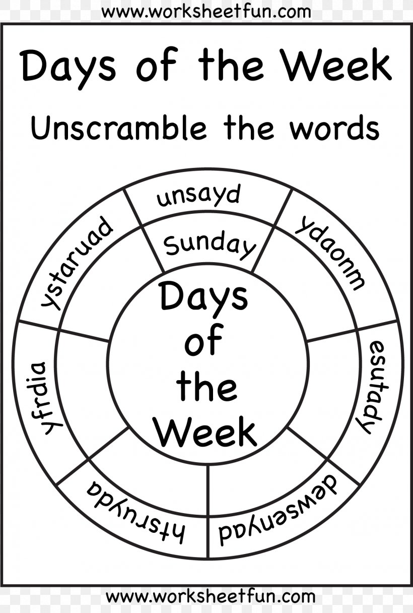 Paper Names Of The Days Of The Week Worksheet First Grade Education