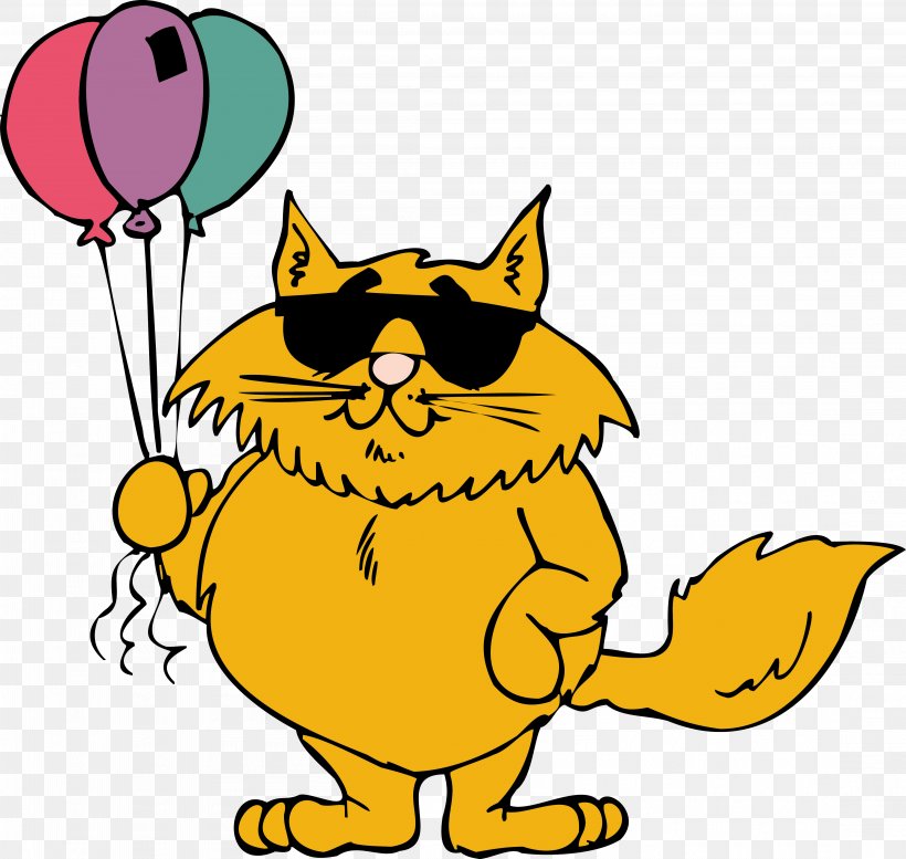 Animation Cat Giphy, PNG, 4409x4183px, Animation, Artwork, Balloon, Beak, Betty Boop Download Free