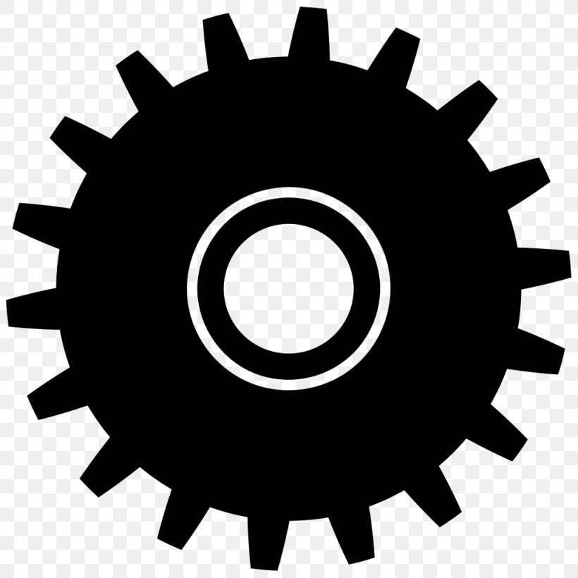 Gear Euclidean Vector Icon, PNG, 1024x1024px, Gear, Automotive Tire, Black And White, Hardware Accessory, Mechanism Download Free