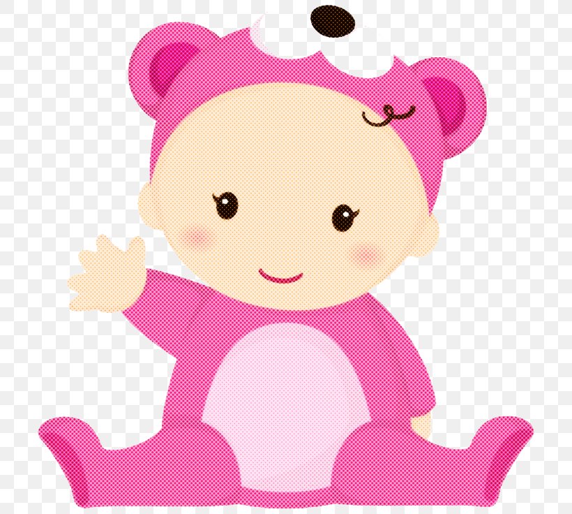 Teddy Bear, PNG, 736x736px, Pink, Cartoon, Cheek, Child, Sticker Download Free