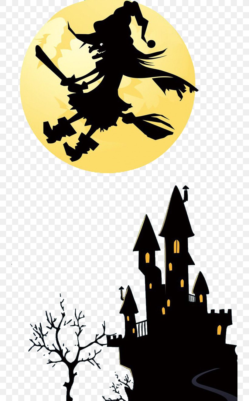 Halloween Wall Decal Illustration, PNG, 744x1320px, Halloween, Art, Beggars Night, Black And White, Branch Download Free
