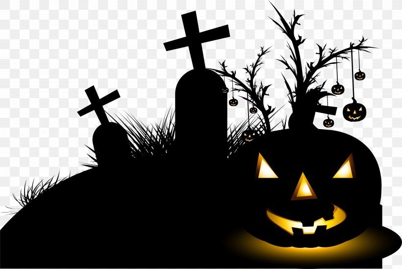 Halloween Euclidean Vector, PNG, 3932x2632px, Cemetery, Animation, Computer Graphics, Drawing, Halloween Download Free