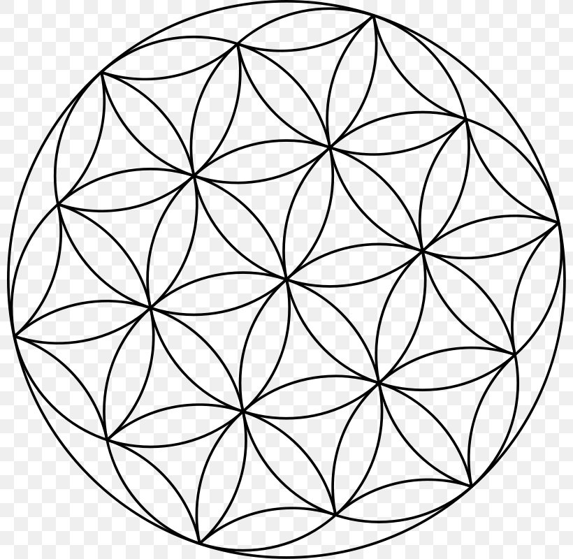 Overlapping Circles Grid Sacred Geometry Clip Art, PNG, 800x800px, Overlapping Circles Grid, Area, Art, Black And White, Drawing Download Free