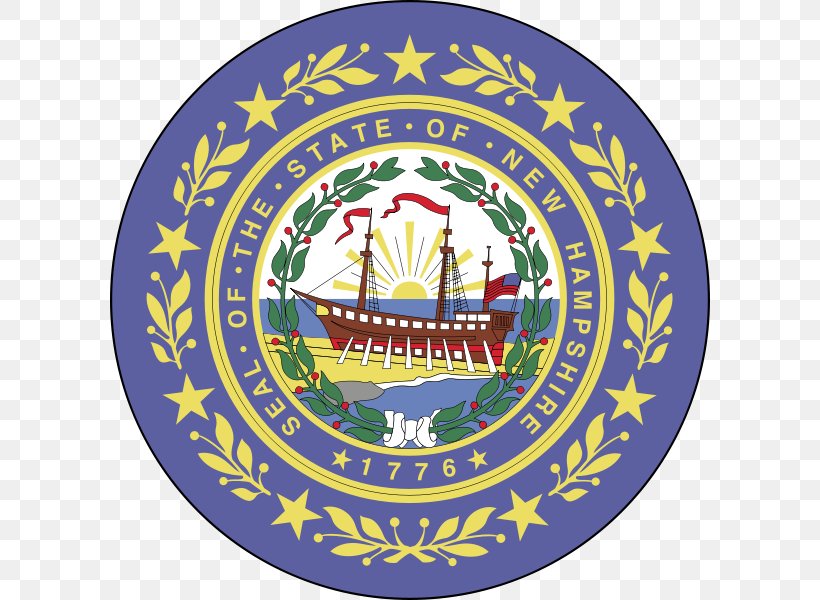 Flag And Seal Of New Hampshire State Flag Flag Of The United States Great Seal Of The United States, PNG, 600x600px, New Hampshire, Badge, Christmas Ornament, Emblem, Flag Download Free