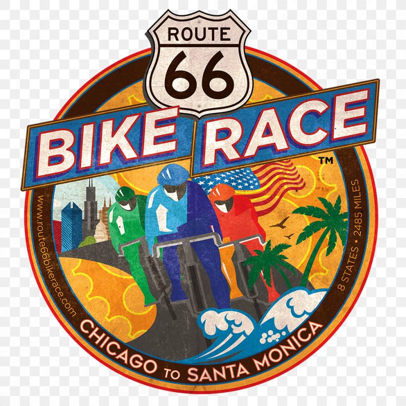 U.S. Route 66 Santa Monica Road Bicycle Highway, PNG, 1000x1000px, Us Route 66, Badge, Bicycle, Brand, Cycling Download Free