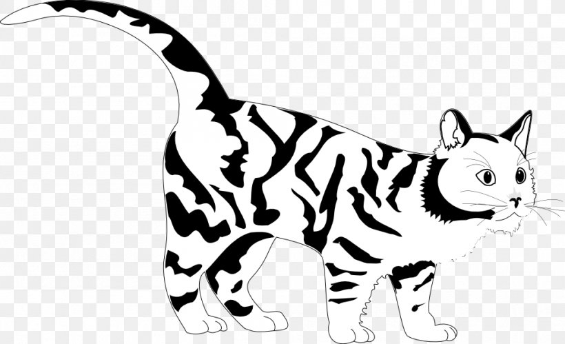 Cat Tiger Black And White Clip Art, PNG, 999x609px, Cat, Bicolor Cat, Big Cats, Black, Black And White Download Free
