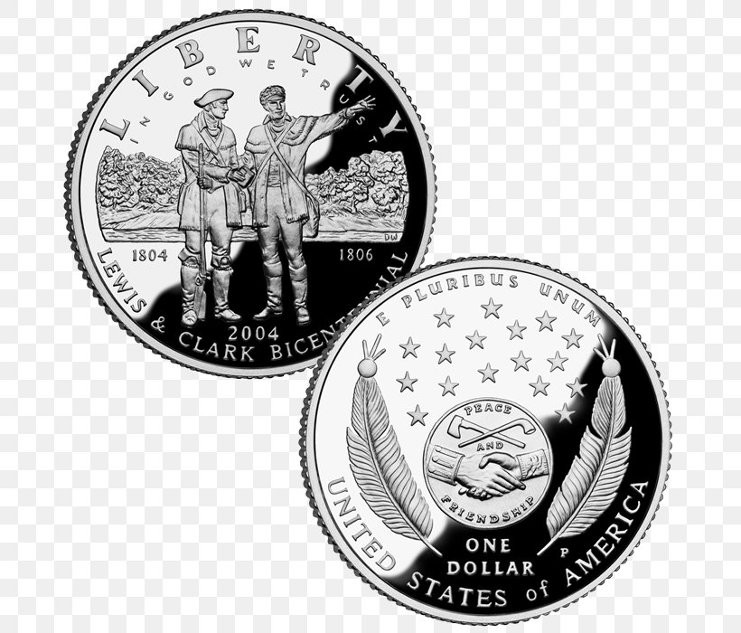 Dollar Coin Lewis And Clark Expedition United States Commemorative Coin, PNG, 700x700px, Coin, Black And White, Cent, Commemorative Coin, Currency Download Free