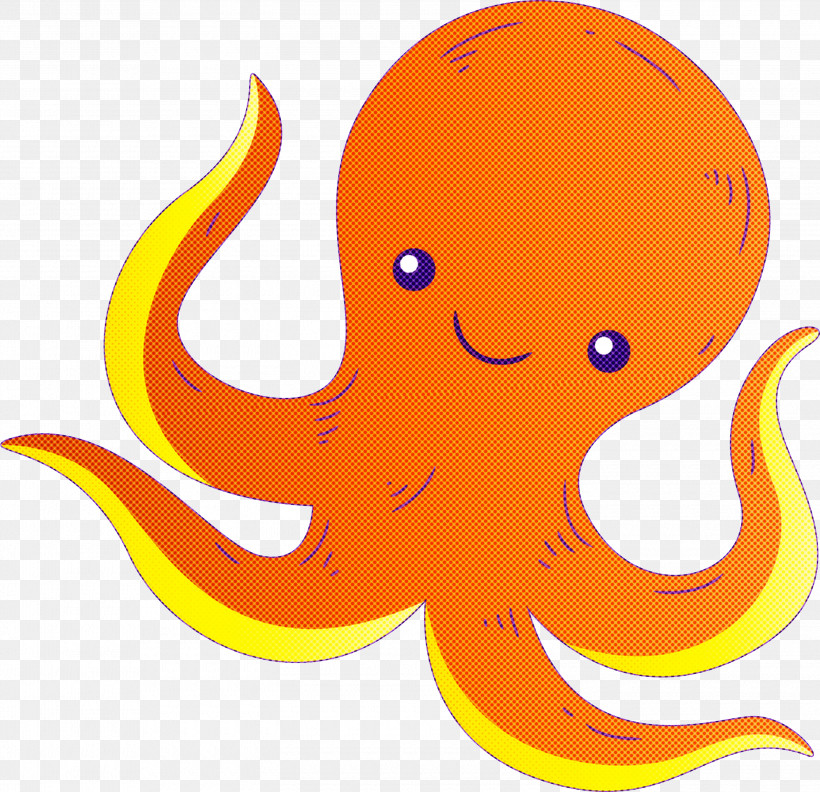 Orange, PNG, 3000x2899px, Watercolor Octopus, Animal Figure, Cartoon, Giant Pacific Octopus, Line Download Free