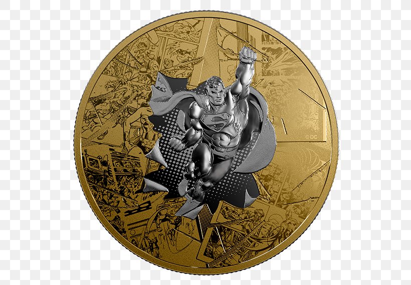 Superman Canada Silver Coin Gold Plating, PNG, 570x570px, Superman, Business, Canada, Coin, Gold Download Free
