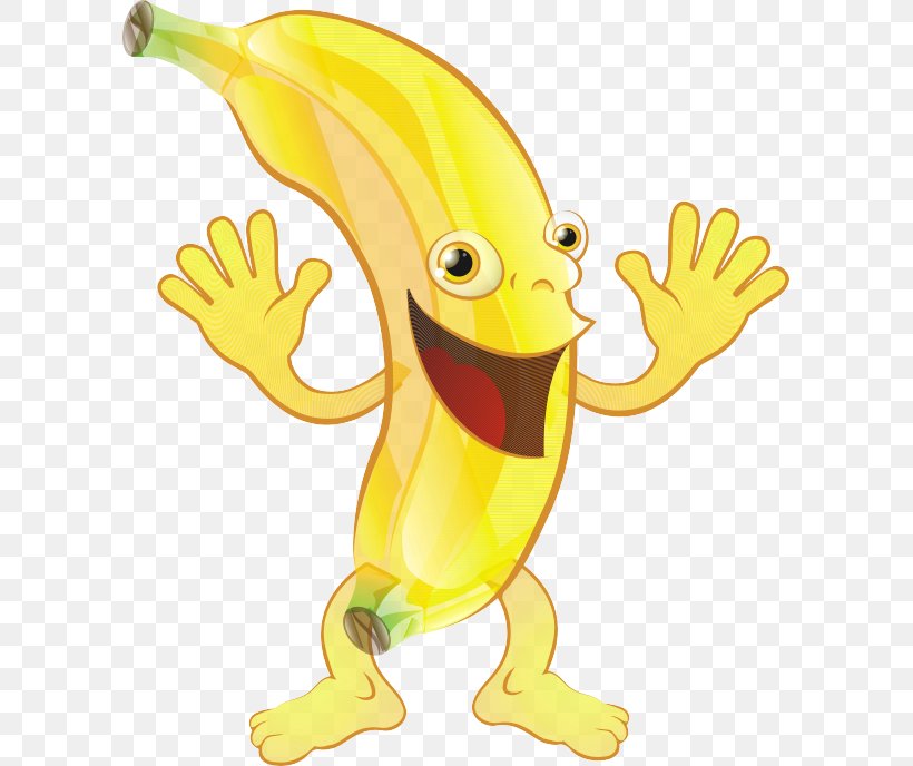 Fruit Banana Cartoon Clip Art, PNG, 599x688px, Fruit, Amphibian, Art, Auglis, Banana Download Free