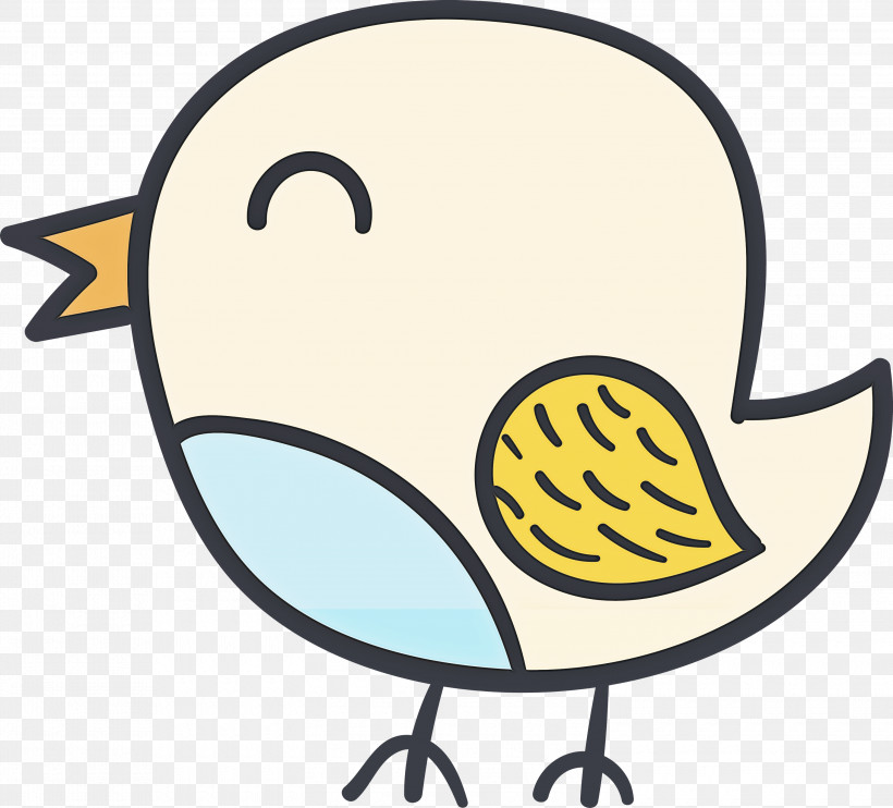 Beak Yellow, PNG, 3000x2717px, Cartoon Bird, Beak, Cute Bird, Yellow Download Free