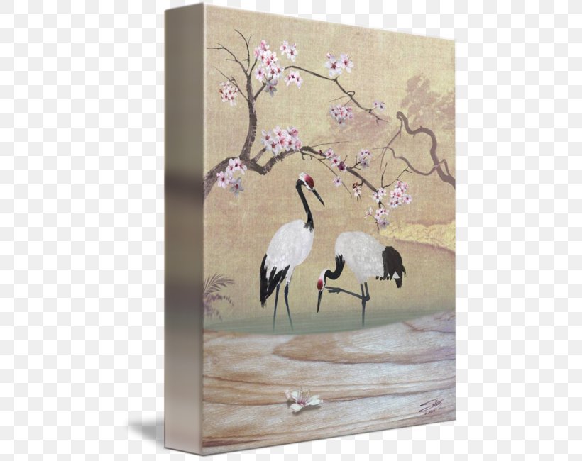 Painting Canvas Print Red-crowned Crane Art, PNG, 477x650px, Painting, Art, Beak, Bird, Branch Download Free