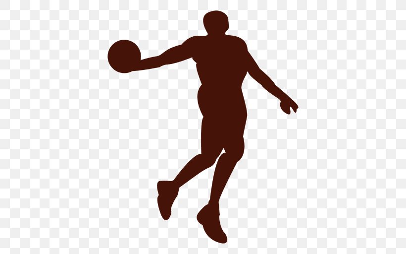 Silhouette Athlete Basketball Sport, PNG, 512x512px, Silhouette, Arm, Athlete, Ball, Basketball Download Free