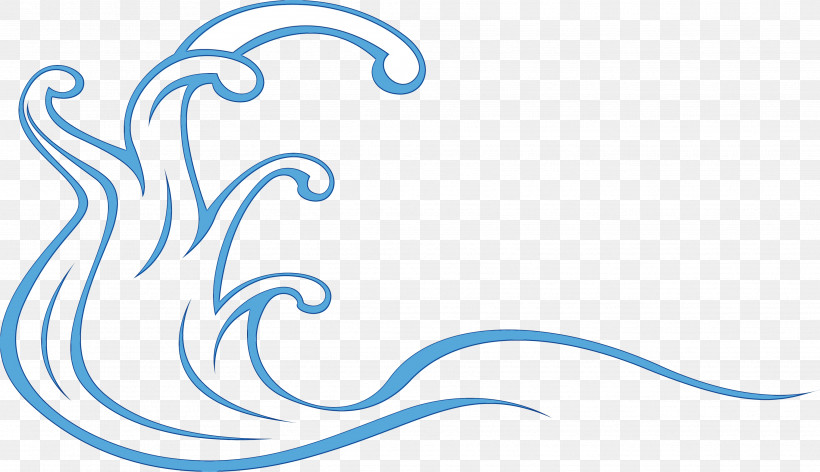 Blue Line Line Art, PNG, 3542x2042px, Water Wave, Blue, Line, Line Art, Paint Download Free