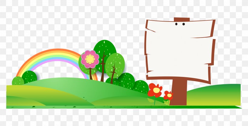 Cartoon Rainbow Trees Grass, PNG, 2299x1167px, Cartoon, Animation, Area, Brand, Clip Art Download Free