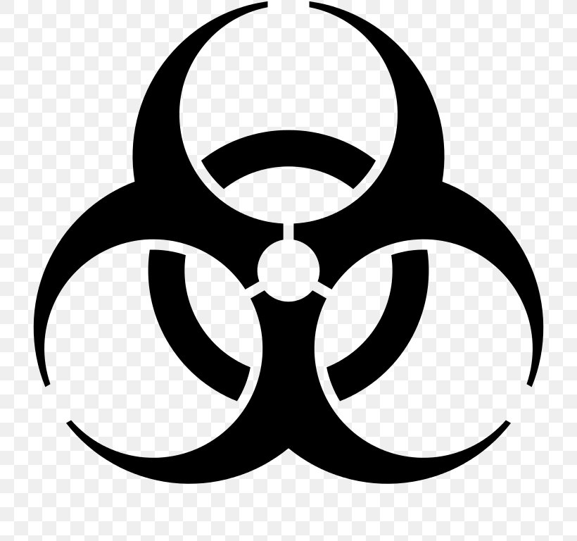 Biological Hazard Hazard Symbol Clip Art, PNG, 768x768px, Biological Hazard, Black And White, Brand, Color, Container Download Free