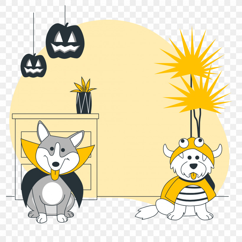 Halloween, PNG, 2000x2000px, Halloween, Cartoon, Cat, Dog, Flower Download Free