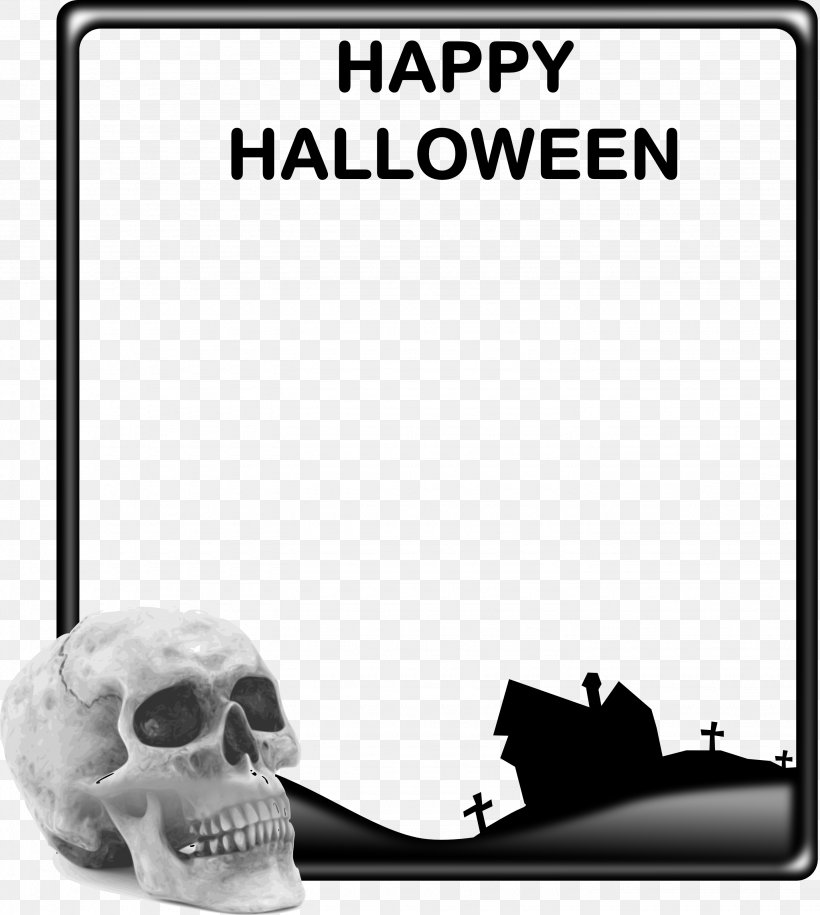 Picture Frames Halloween Clip Art, PNG, 2865x3200px, Picture Frames, Black And White, Bone, Brand, Digital Scrapbooking Download Free