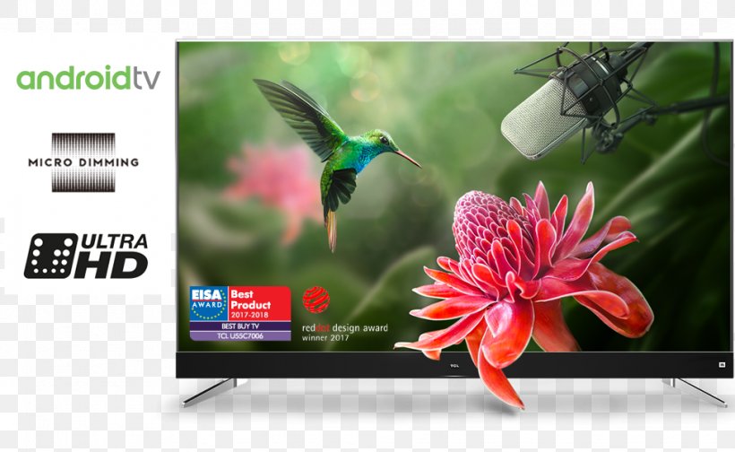 TCL C7006 Ultra-high-definition Television Smart TV 4K Resolution LED-backlit LCD, PNG, 975x600px, 4k Resolution, Tcl C7006, Advertising, Bird, Brand Download Free