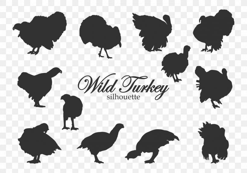 Black Turkey Silhouette Broad Breasted White Turkey, PNG, 1400x980px, Turkey, Beak, Bird, Black And White, Black Turkey Download Free