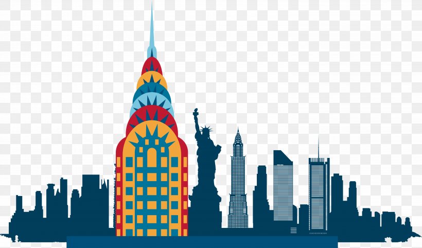 New York City Skyline Silhouette Illustration, PNG, 5926x3489px, New York City, Architecture, Brand, Drawing, Illustrator Download Free