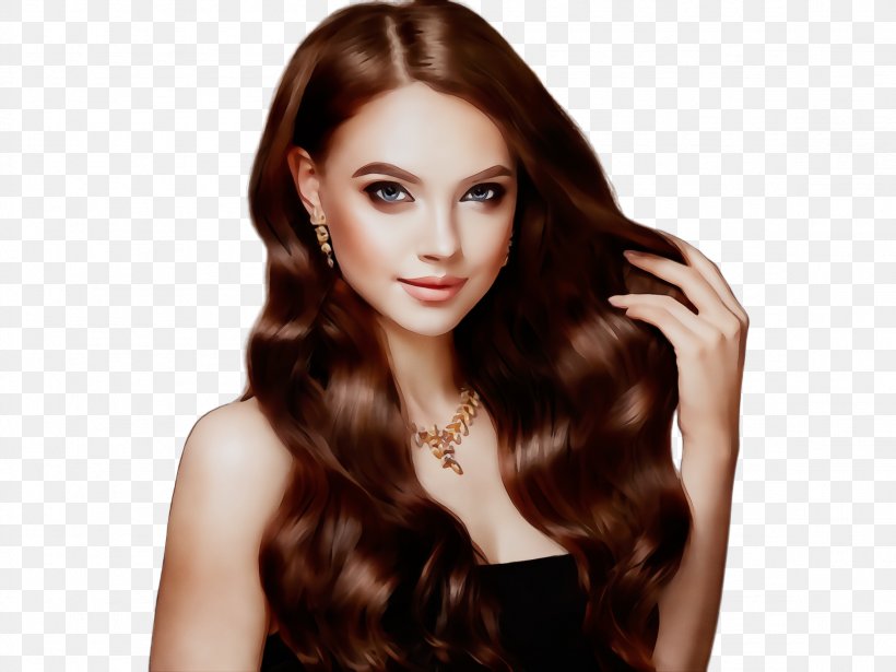Hair Face Hairstyle Long Hair Beauty, PNG, 2308x1732px, Watercolor, Beauty, Brown Hair, Chin, Eyebrow Download Free