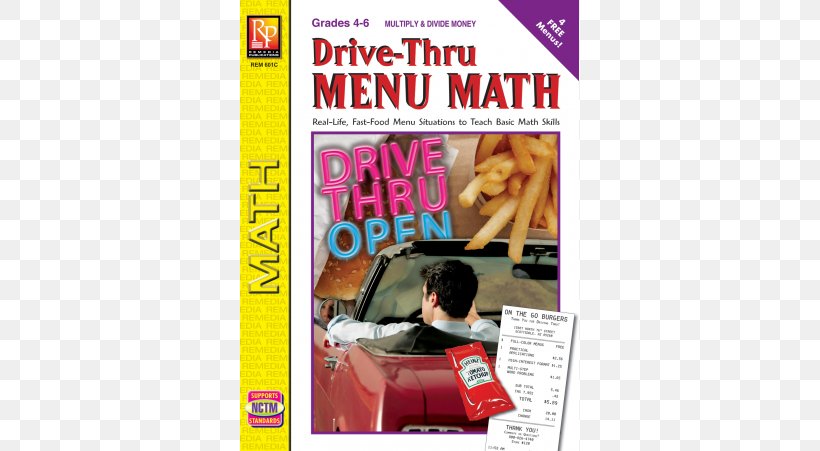 Fast Food Drive-through Subtraction Mathematics Basic Math, PNG, 600x451px, Fast Food, Addition, Advertising, Basic Math, Division Download Free