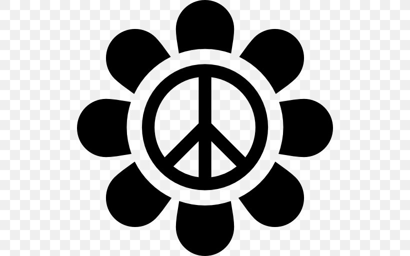 Peace Symbols Hippie Love Cannabis, PNG, 512x512px, Peace Symbols, Black And White, Cannabis, Decal, Flower Power Download Free