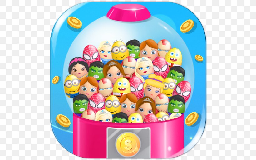 Kinder Surprise Surprise Eggs GumBall Machine Game For Kids Android Kinder Chocolate, PNG, 512x512px, Kinder Surprise, Android, Baby Toys, Child, Egg Download Free