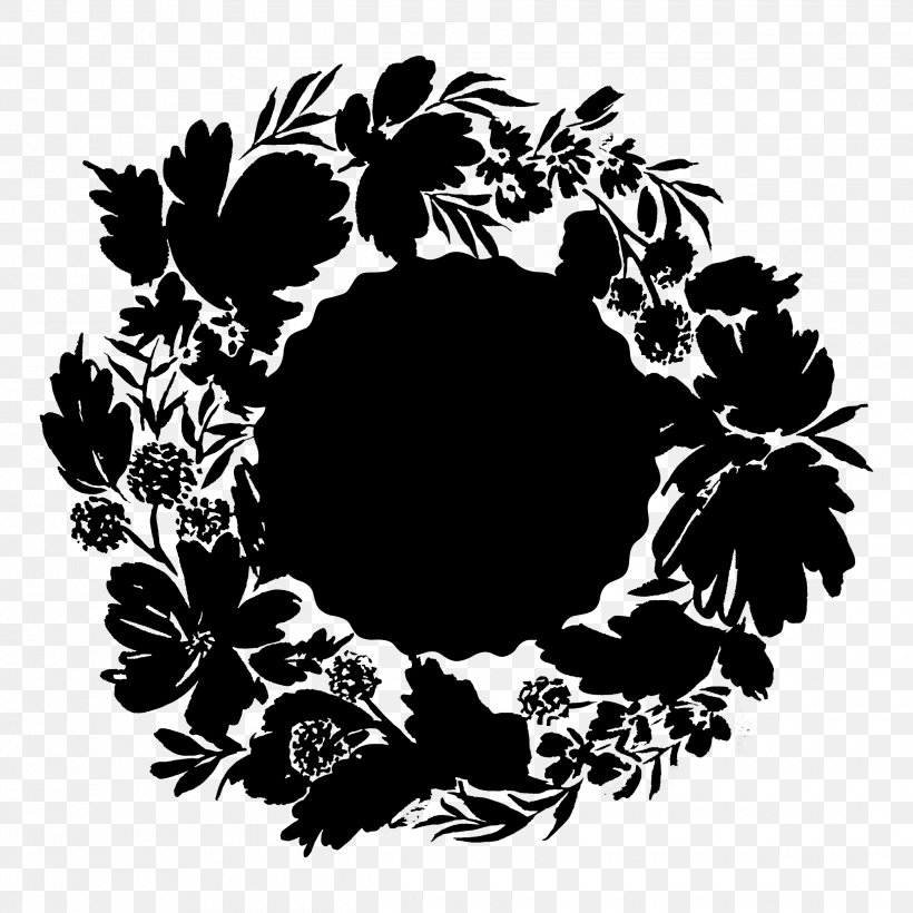 Leaf Wreath Font Pattern, PNG, 2480x2480px, Leaf, Art, Blackandwhite, Flower, Ornament Download Free