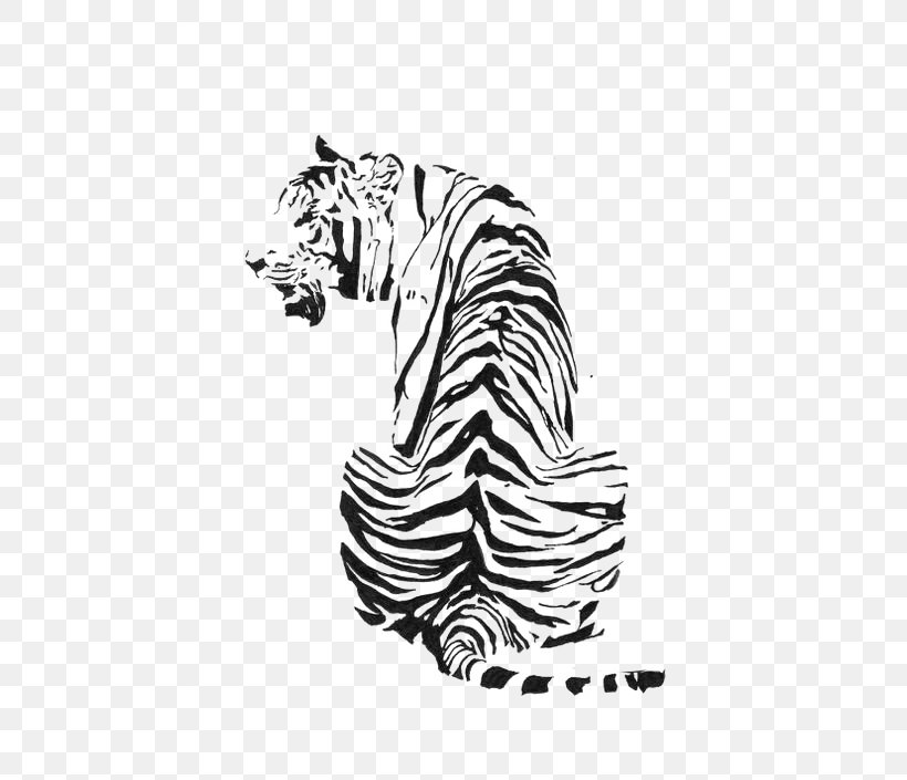White Tiger Black And White Drawing, PNG, 564x705px, Tiger, Big Cats, Black, Black And White, Carnivoran Download Free