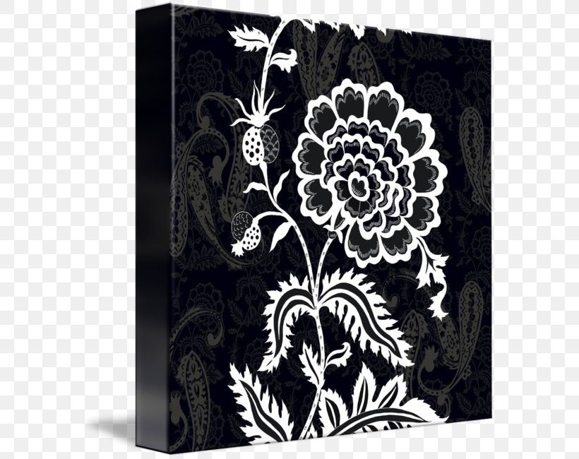 Floral Design White Black M Pattern, PNG, 589x650px, Floral Design, Black, Black And White, Black M, Flora Download Free
