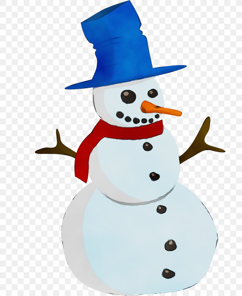 Snowman, PNG, 709x1000px, Watercolor, Costume Hat, Paint, Snowman, Wet Ink Download Free
