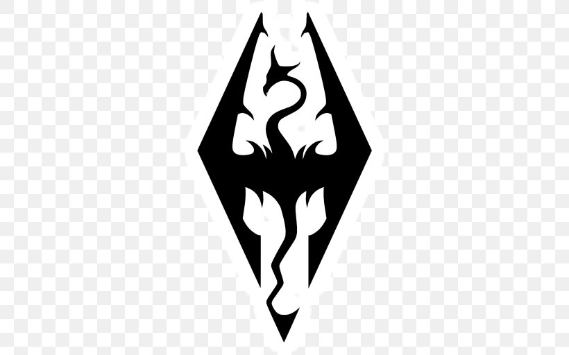The Elder Scrolls V: Skyrim – Dragonborn Video Game Fallout: Brotherhood Of Steel Decal Logo, PNG, 512x512px, Elder Scrolls V Skyrim Dragonborn, Action Roleplaying Game, Black And White, Brand, Decal Download Free