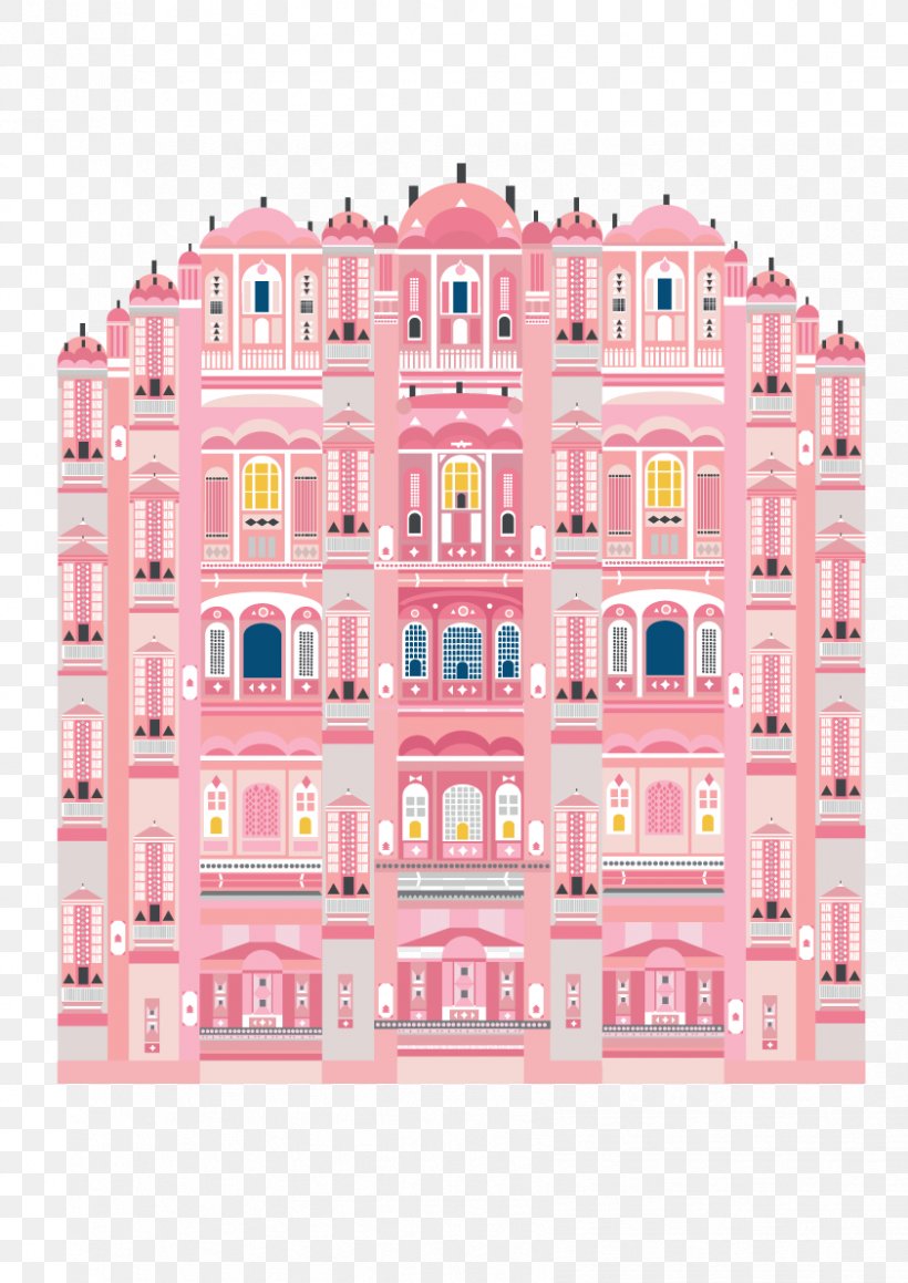 Hawa Mahal City Palace Jal Mahal, PNG, 842x1191px, Hawa Mahal, Building, Castle, City Palace, Drawing Download Free