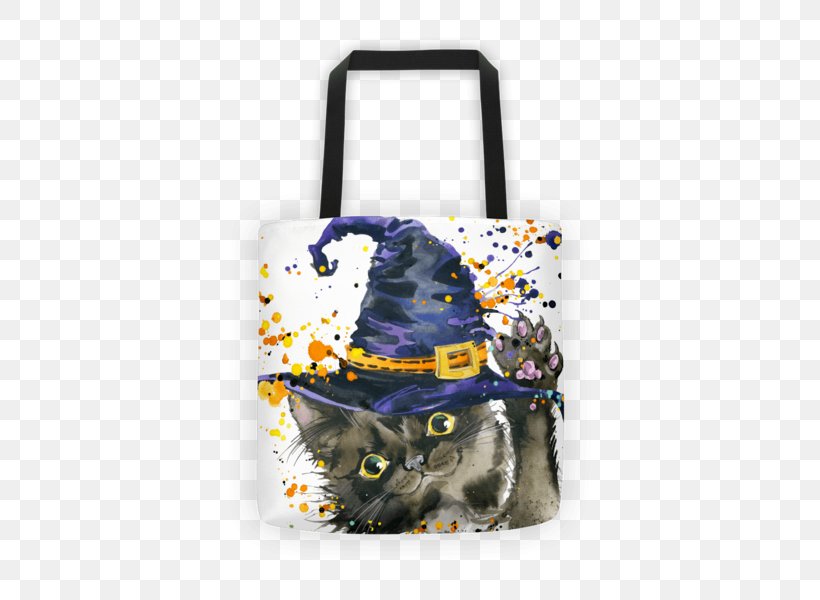 Cat Witch Hat, PNG, 600x600px, Cat, Art, Bag, Canvas, Electric Blue Download Free