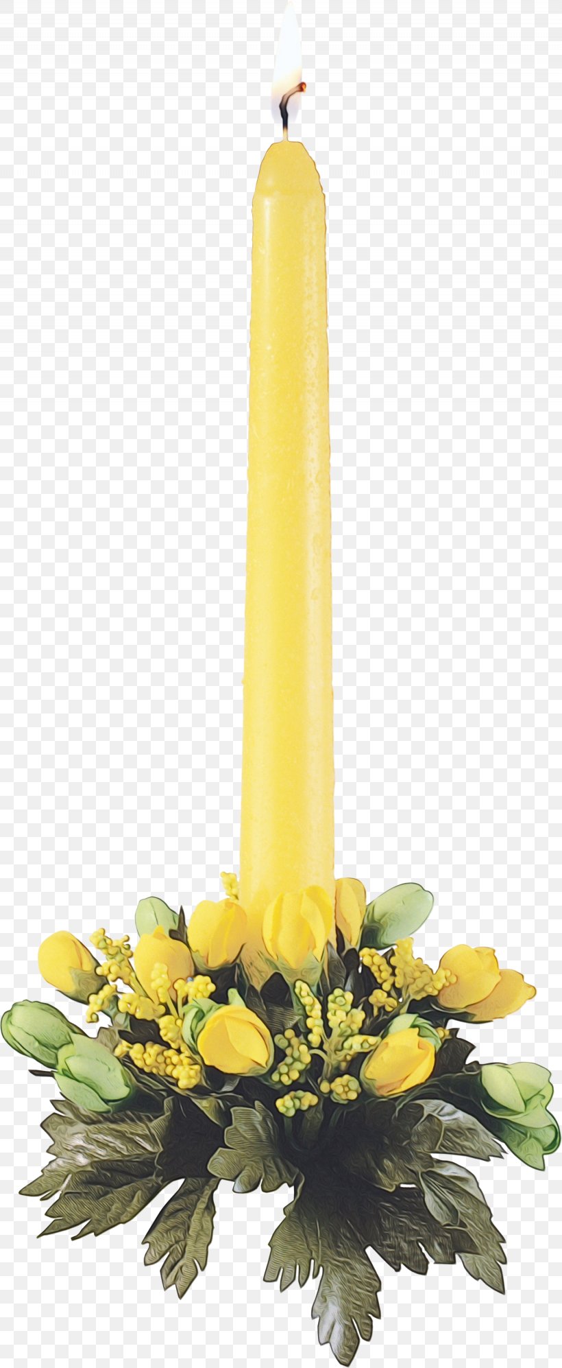 Yellow Flower Candle Plant Cut Flowers, PNG, 1435x3490px, Watercolor, Bouquet, Candle, Cut Flowers, Floristry Download Free