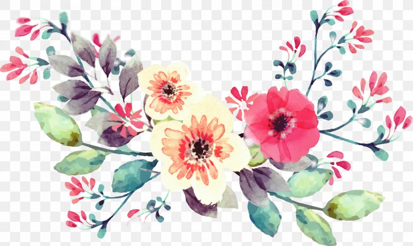 Bouquet Of Flowers Drawing, PNG, 1369x815px, Watercolor Painting, Anemone, Blossom, Cut Flowers, Drawing Download Free