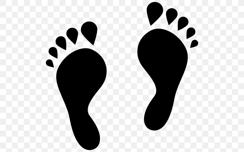 Footprint Clip Art, PNG, 512x512px, Footprint, Black And White, Ecological Footprint, Finger, Foot Download Free