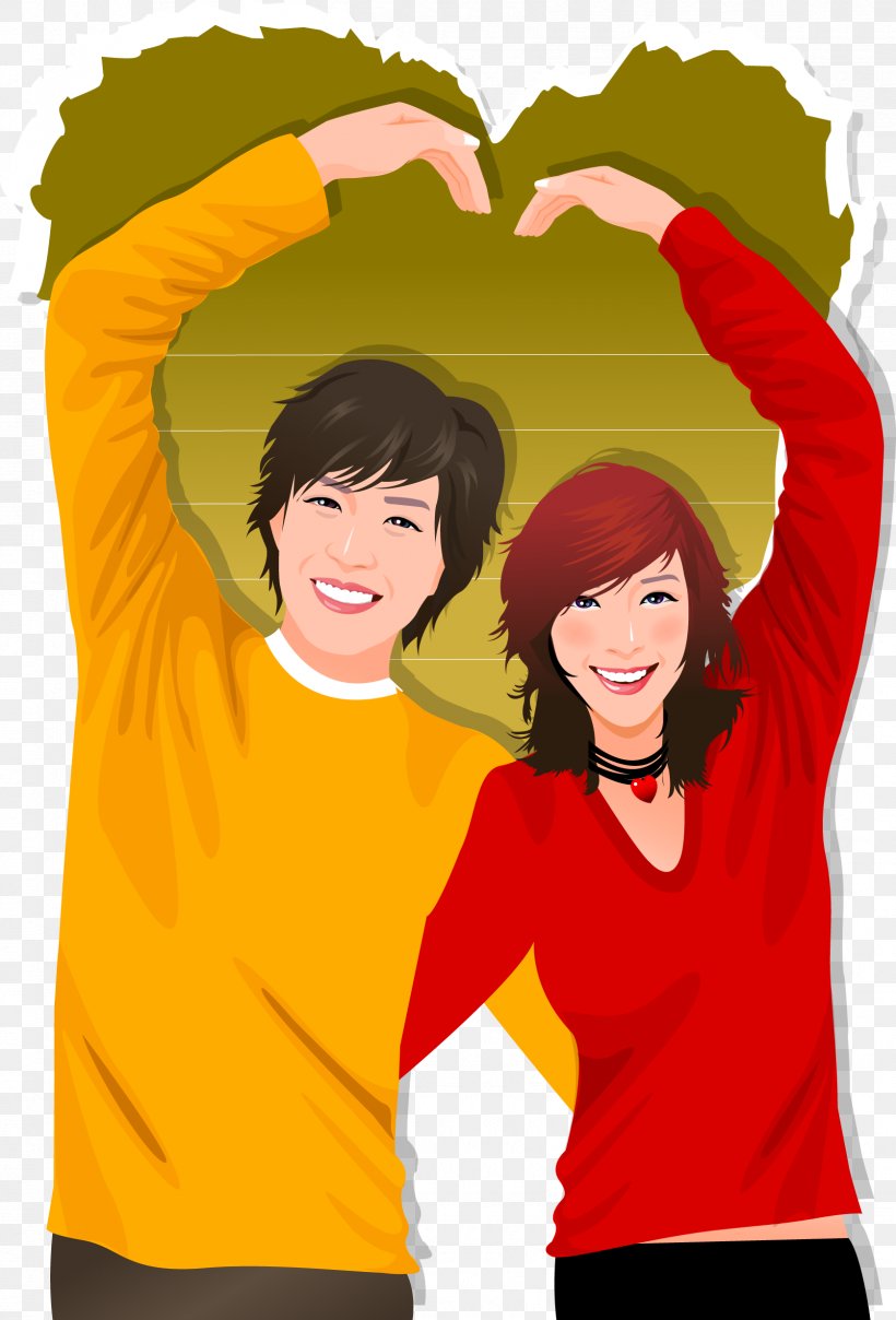 Significant Other Gesture Cartoon Illustration, PNG, 1675x2468px, Watercolor, Cartoon, Flower, Frame, Heart Download Free