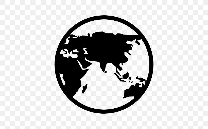 Globe Earth Symbol World Map, PNG, 512x512px, Globe, Black, Black And White, Continent, Earth Download Free