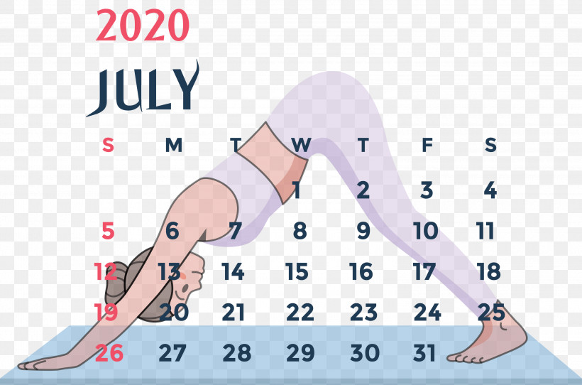 July 2020 Printable Calendar July 2020 Calendar 2020 Calendar, PNG, 3000x1983px, 2020 Calendar, July 2020 Printable Calendar, Angle, Cartoon, July 2020 Calendar Download Free
