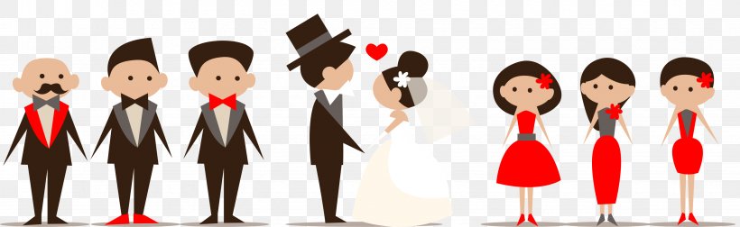 Vector Graphics Clip Art Illustration Wedding Illustrator, PNG, 3060x944px, Wedding, Art, Bride, Cartoon, Communication Download Free