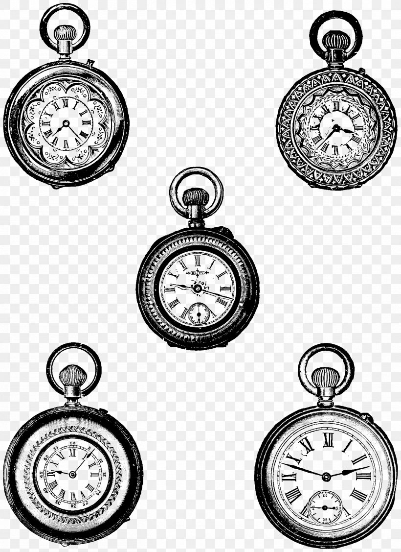 Pocket Watch Retro Style Clip Art, PNG, 1358x1867px, Pocket Watch, Antique, Black And White, Body Jewelry, Brand Download Free