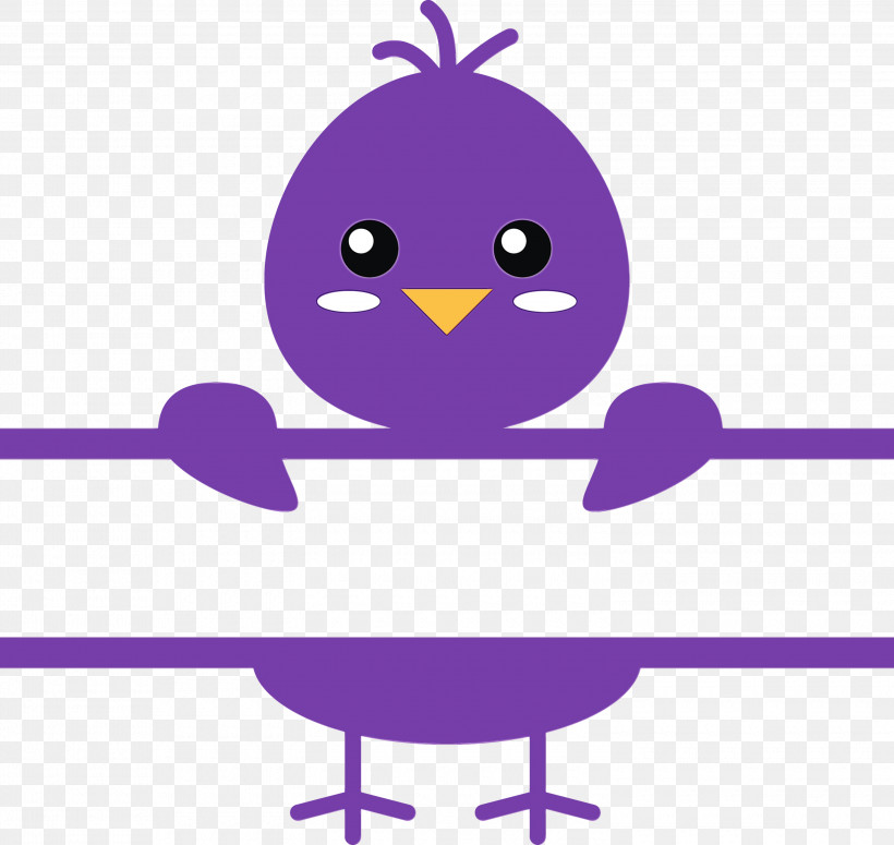 Purple Cartoon Violet Line Beak, PNG, 3000x2839px, Chick Frame, Animation, Beak, Bird, Cartoon Download Free