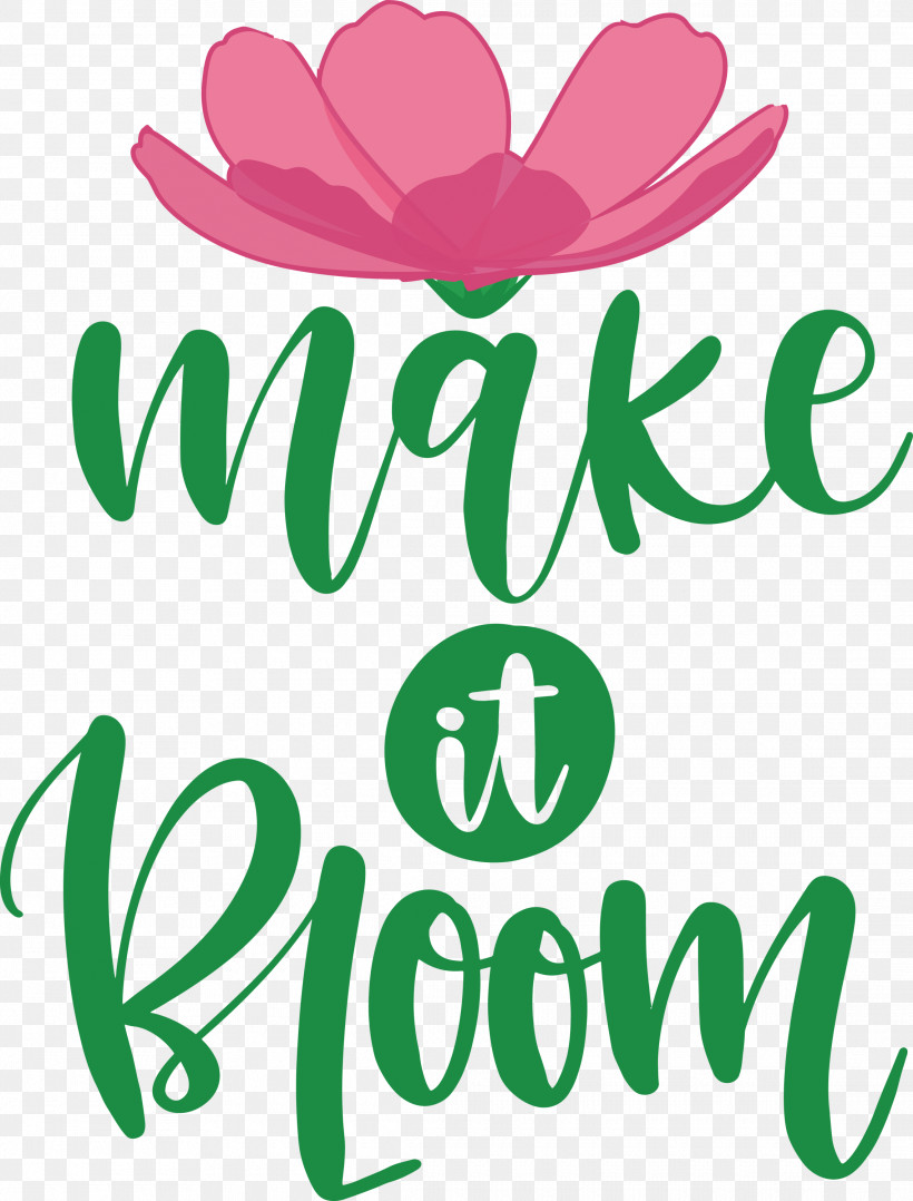 Make It Bloom Bloom Spring, PNG, 2280x3000px, Bloom, Floral Design, Green, Leaf, Line Download Free
